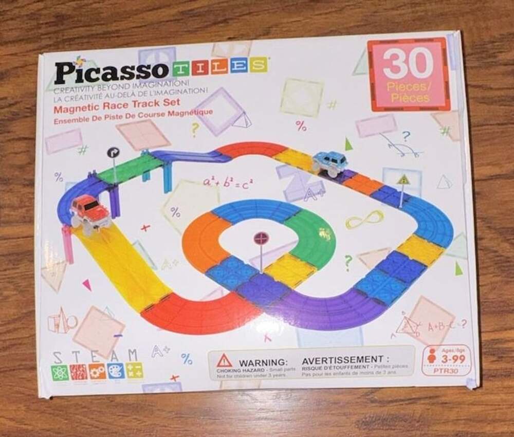 PicassoTiles Magnetic Race Track Set 30 Pieces STEM Toy PTR30